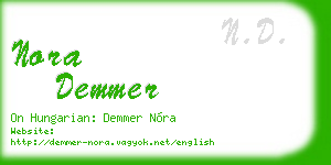 nora demmer business card