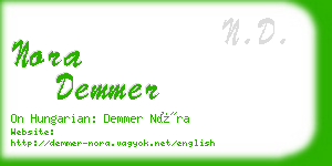 nora demmer business card